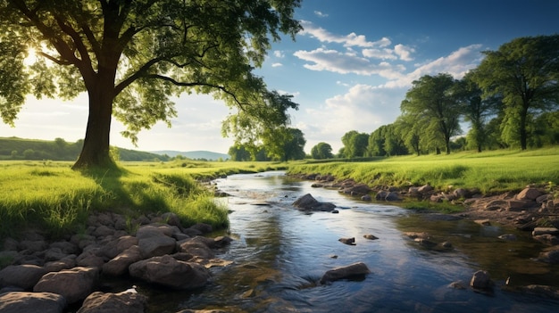 Photo le paysage de la rive de la rivière