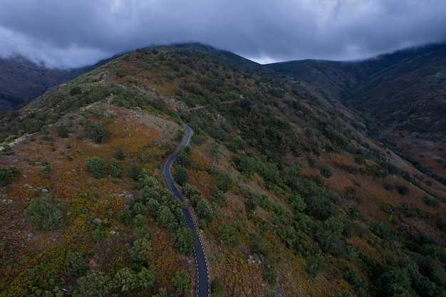 Paysage avec route de montagne à Puerto de Honduras Espagne