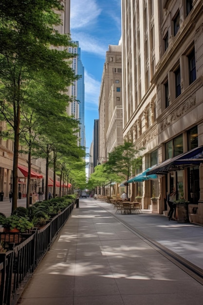 Paysage de rue du quartier commerçant de Magnificent Mile créé avec une IA générative