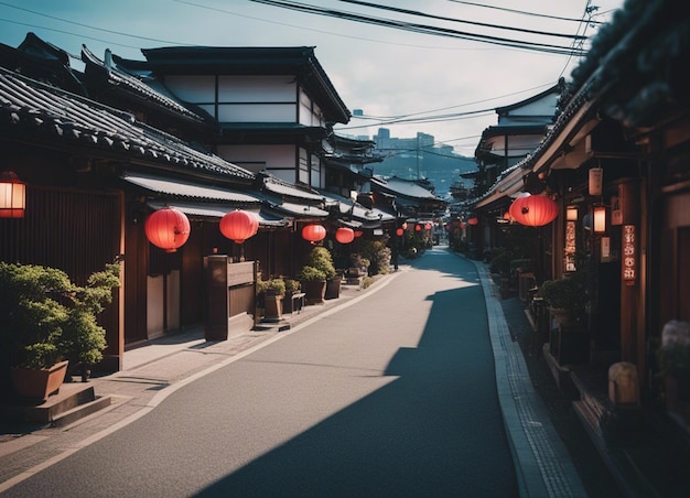 Photo un paysage de rue japonaise