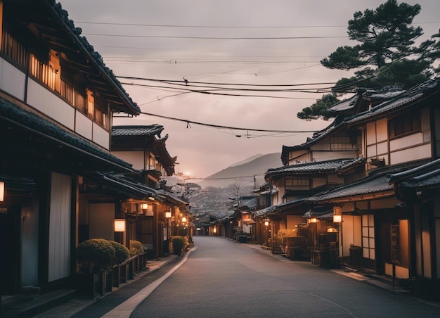 Photo un paysage de rue japonaise