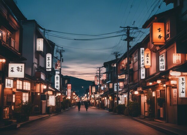 Photo un paysage de rue japonaise