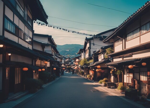 Photo un paysage de rue japonaise