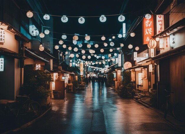 Photo un paysage de rue japonaise