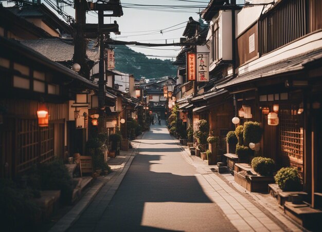 Photo un paysage de rue japonaise