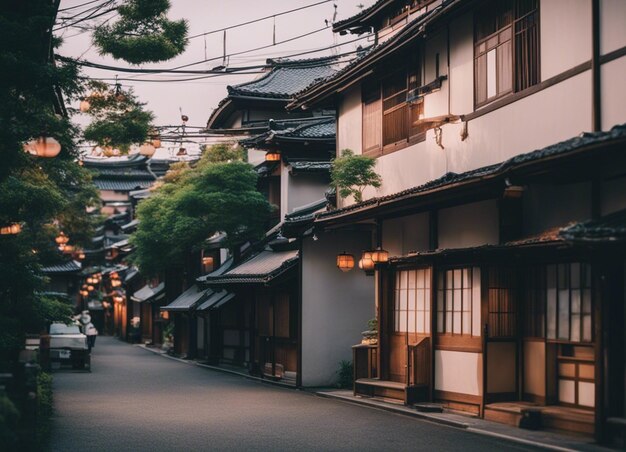 Photo un paysage de rue japonaise