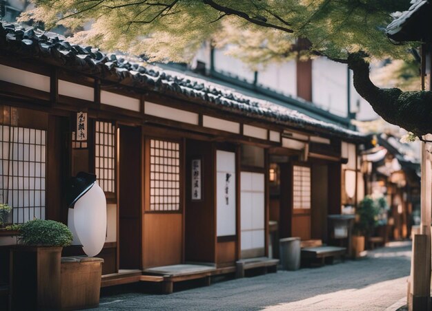 Photo un paysage de rue japonaise