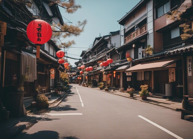 Photo un paysage de rue japonaise