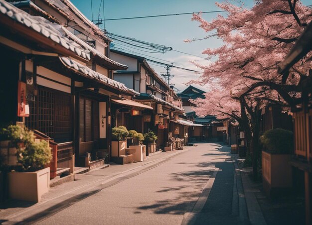 Photo un paysage de rue japonaise