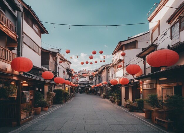 Photo un paysage de rue japonaise