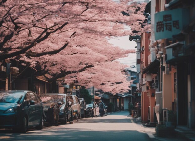 Photo un paysage de rue japonaise