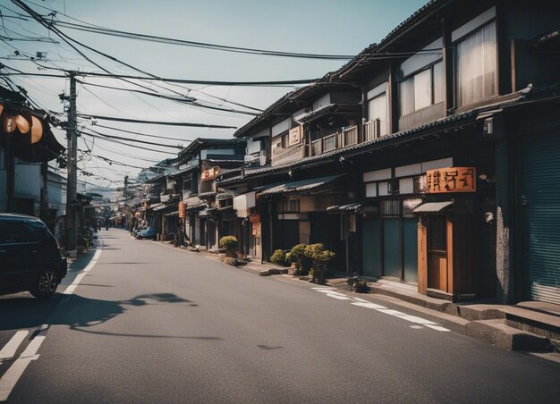 Photo un paysage de rue japonaise