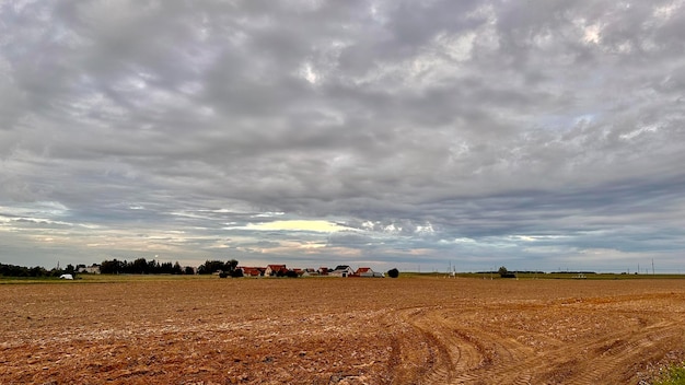 paysage rural avec un champ labouré