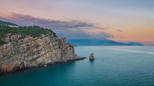 Paysage sanset de Crimée près de Yalta