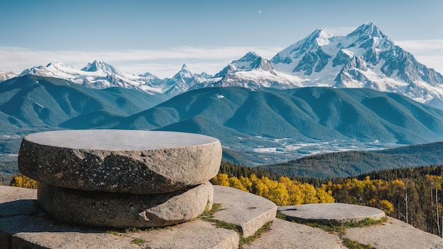 Paysage de scène avec des montagnes et un ciel d'eau