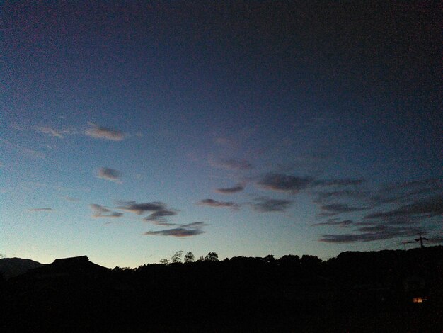 Le paysage de la silhouette contre le ciel