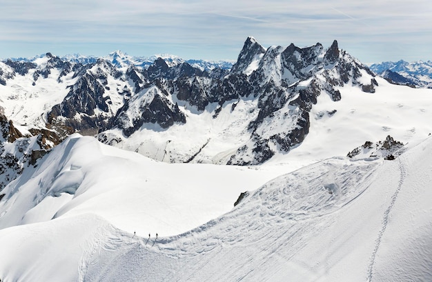 Paysage de sommets montagneux du Pays du Mont Blanc