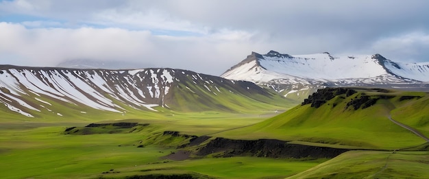 Paysage de station de colline de montagne en Islande