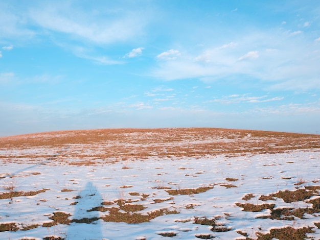 paysage de steppe en hiver