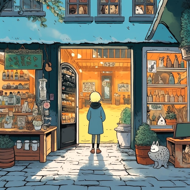 paysage avec le style Ghibli Studio