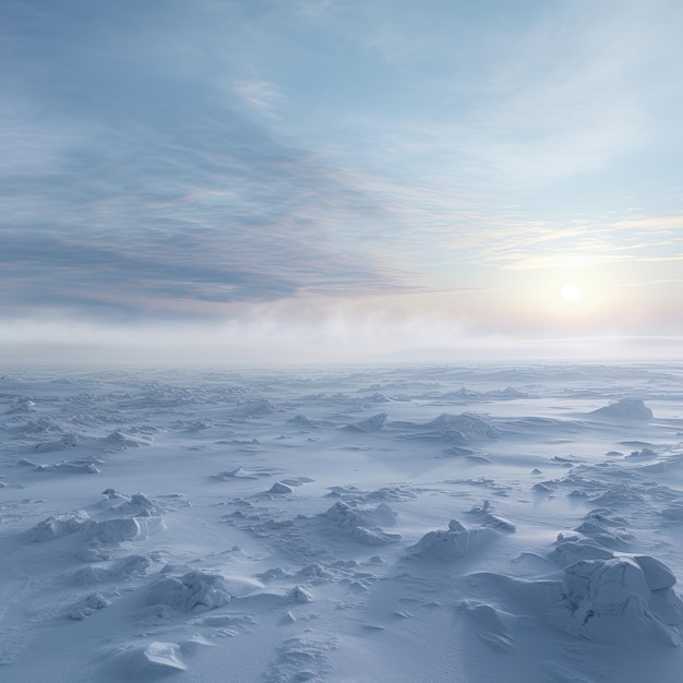 Paysage de toundra gelée