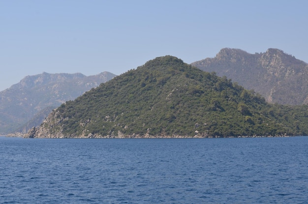 Le paysage turc Côte de la mer de Turquie