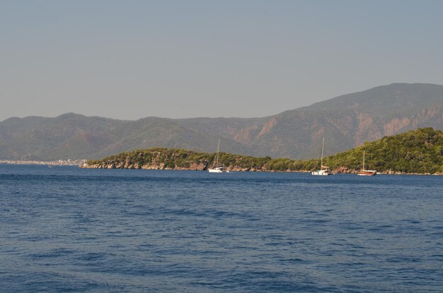 Le paysage turc Côte de la mer de Turquie