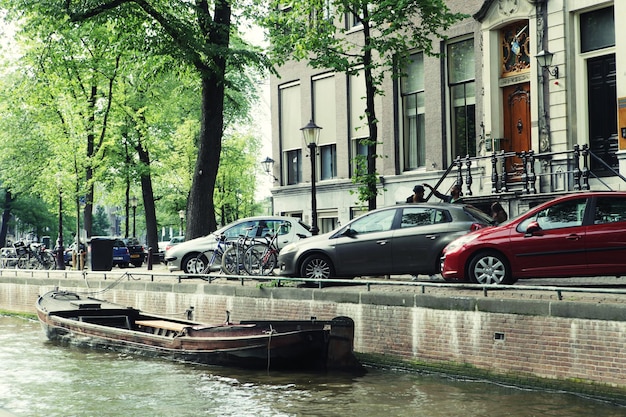 Paysage urbain à Amsterdam aux Pays-Bas