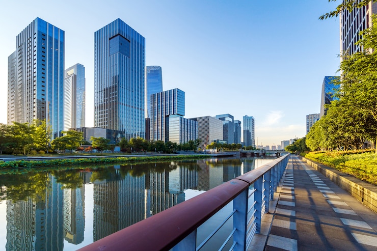 Photo paysage urbain de la chine ningbo