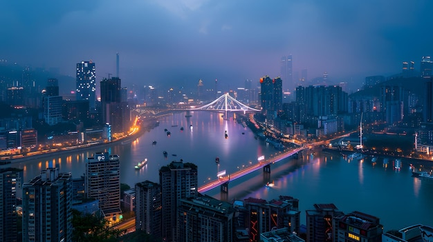 Le paysage urbain de Chongqing la nuit Chongqing Chine