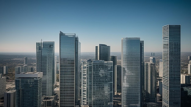 Un paysage urbain avec un ciel bleu et le mot paris en haut