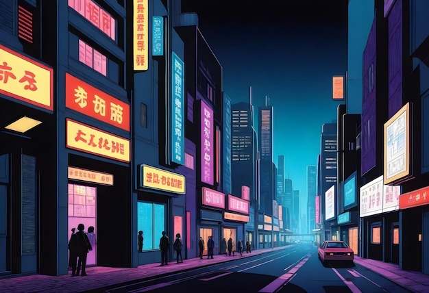 Le paysage urbain cyberpunk