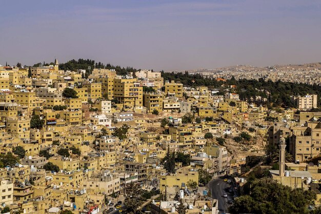 Paysage urbain du centre-ville d'Amman depuis la Citadelle Jordan