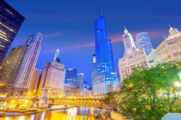 Paysage urbain du centre-ville de Chicago dans l'Illinois, États-Unis