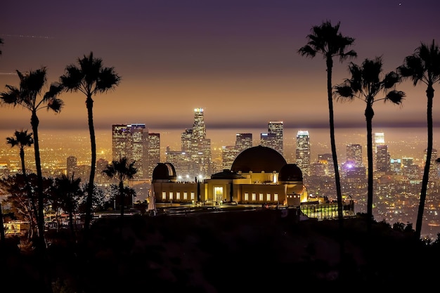 Paysage urbain du centre-ville de Los Angeles sur les toits de la ville de LA