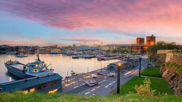 Paysage urbain du centre-ville d'Oslo en Norvège