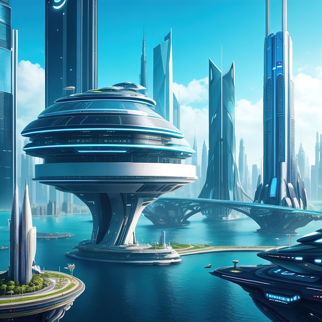 Paysage urbain futuriste