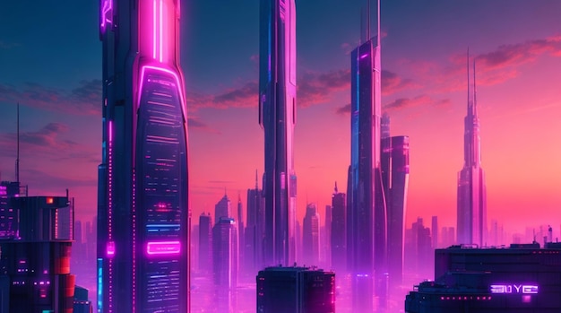 Un paysage urbain futuriste