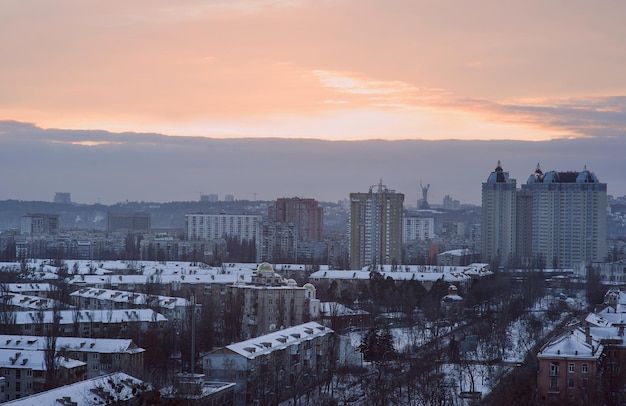 Paysage urbain de Kiev en hiver