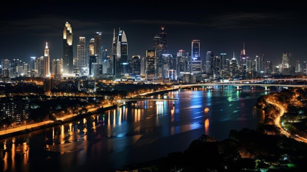 Photo paysage urbain de nuit au japon