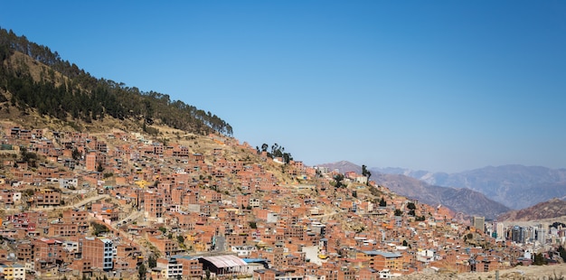 Paysage urbain de La Paz depuis El Alto, Bolivie