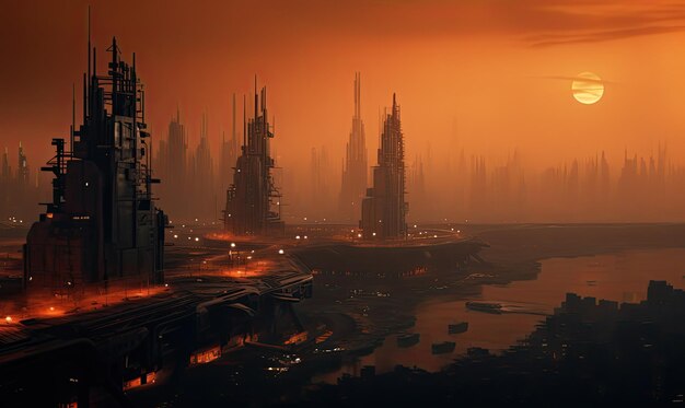 Le paysage urbain de style Blade Runner