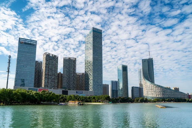 Paysage urbain de Swan Lake Hefei Chine