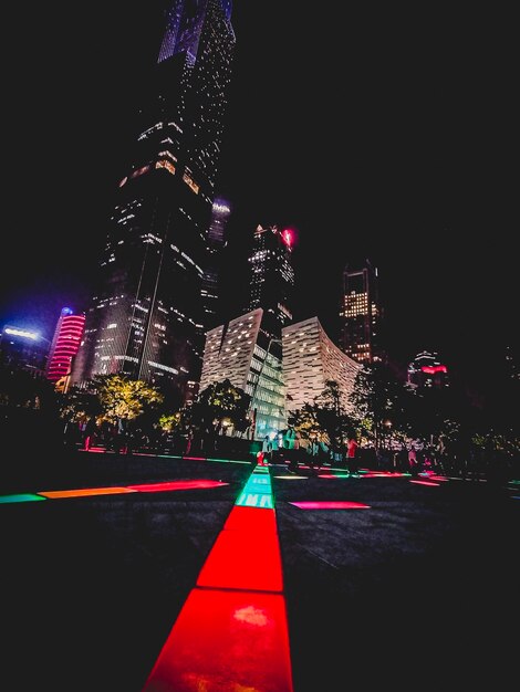 Paysage urbain de la ville de Guangzhou en Chine la nuit