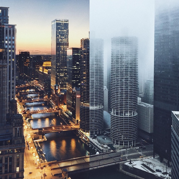 Le paysage urbain vu par la fenêtre