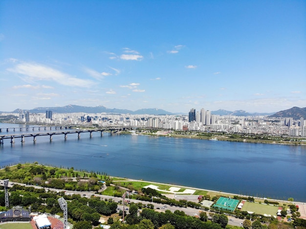 Paysage urbain de vue aérienne de Séoul Corée du Sud