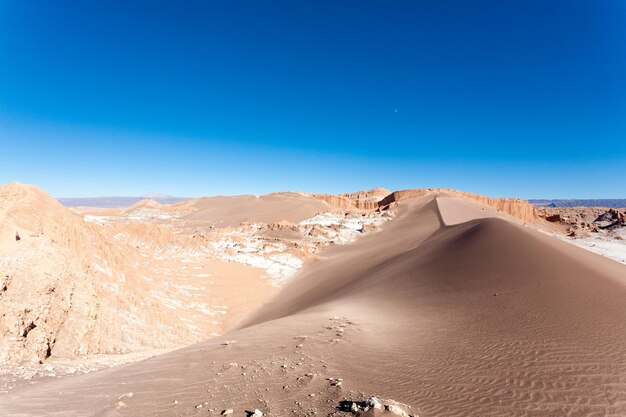 Paysage de la Vallée de la Lune, Chili. Panorama chilien. Vallée de la Luna