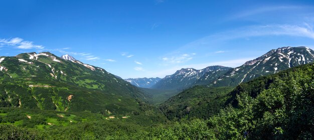 Paysage de vallée de montagne, Kamchatka, Russie