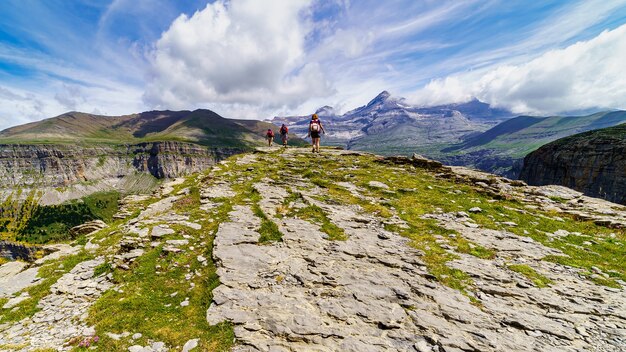 Paysage verdoyant avec de hautes montagnes