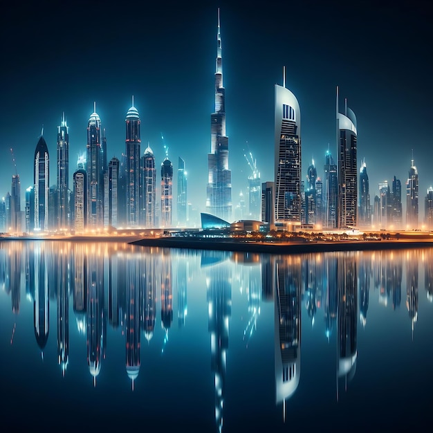 Photo le paysage de la ville de dubaï